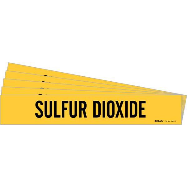 Brady Pipe Marker, Black, Sulfur Dioxide, PK5, 7277-1-PK - 7277-1-PK