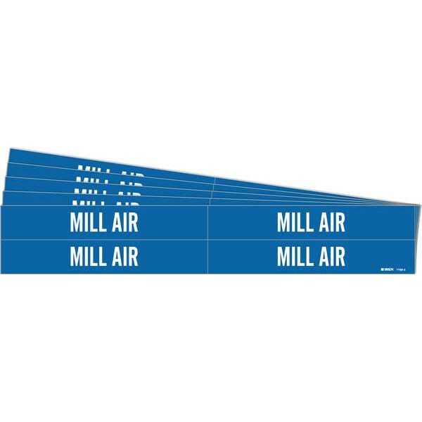 Brady Pipe Marker, Adhesive, White, Mill Air, PK5, 7192-4-PK - 7192-4-PK