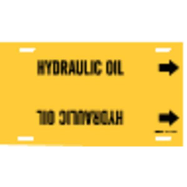Brady Pipe Marker, Hydraulic Oil, Yel, 10 to15 In - 4199-H