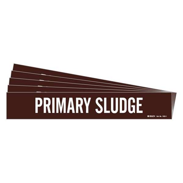 Brady Pipe Marker, White, Primary Sludge, PK5, 7222-1-PK - 7222-1-PK