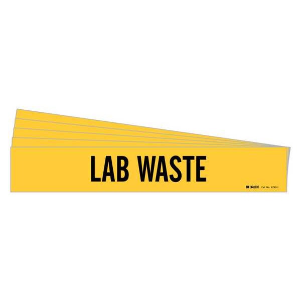 Brady Pipe Marker, Adhesive, Black, Lab Waste, PK5, 8793-1-PK - 8793-1-PK