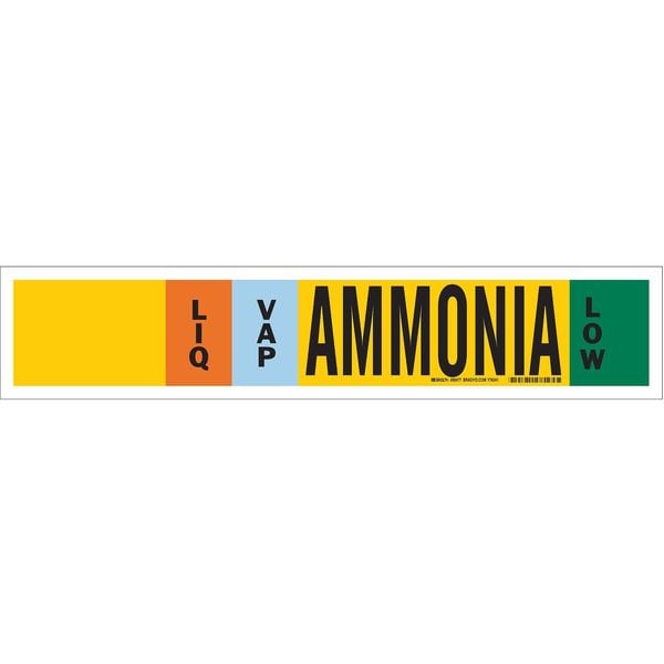 Brady Ammonia Pipe Marker, IIAR, 8In and Above, 90477 - 90477