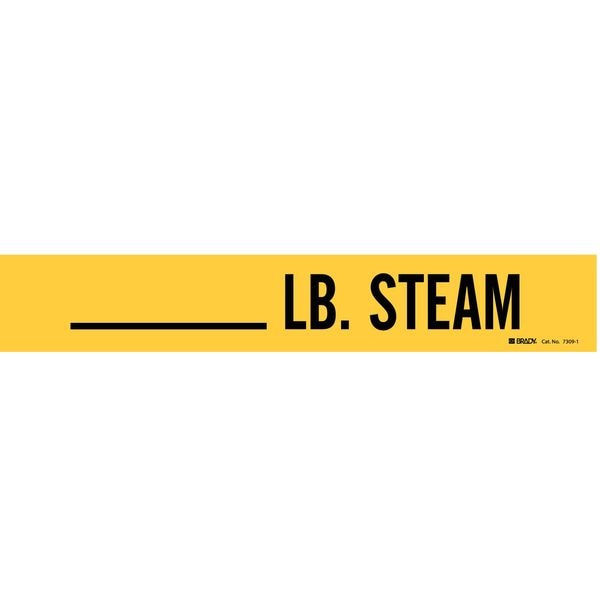 Brady Pipe Mrkr, _lb. Steam, 2-1/2to7-7/8 In - 7309-1