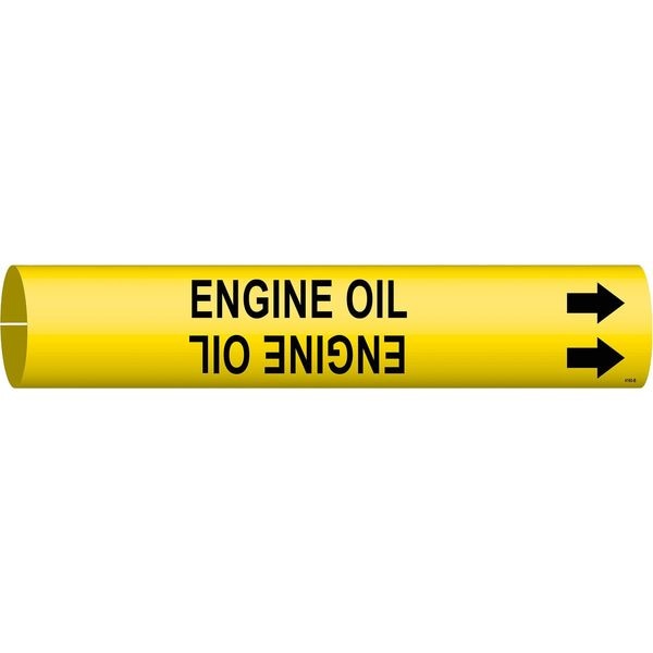 Brady Pipe Marker, Engine Oil, Y, 1-1/2to2-3/8 In - 4180-B