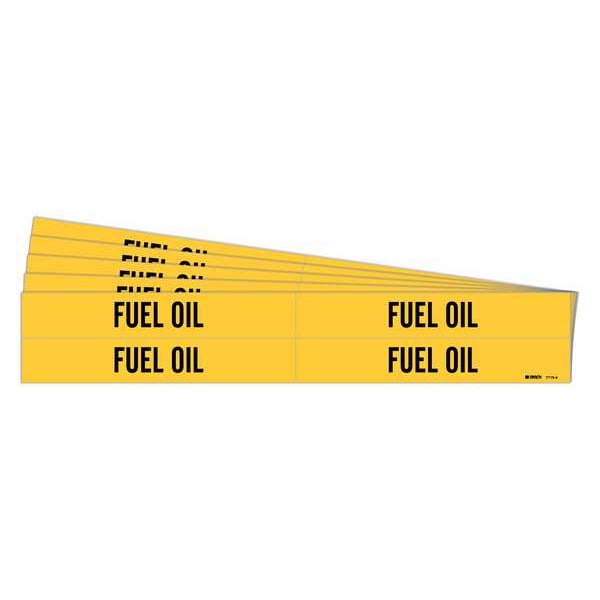 Brady Pipe Marker, Adhesive, Black, Fuel Oil, PK5, 7115-4-PK - 7115-4-PK