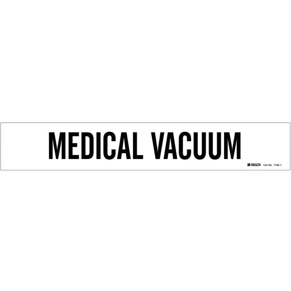 Brady Pipe Mkr, Medical Vacuum, Wht, 2-1/2to7-7/8 - 7186-1