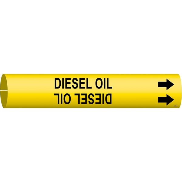 Brady Pipe Marker, Diesel Oil, Y, 3/4 to1-3/8 In - 4174-A