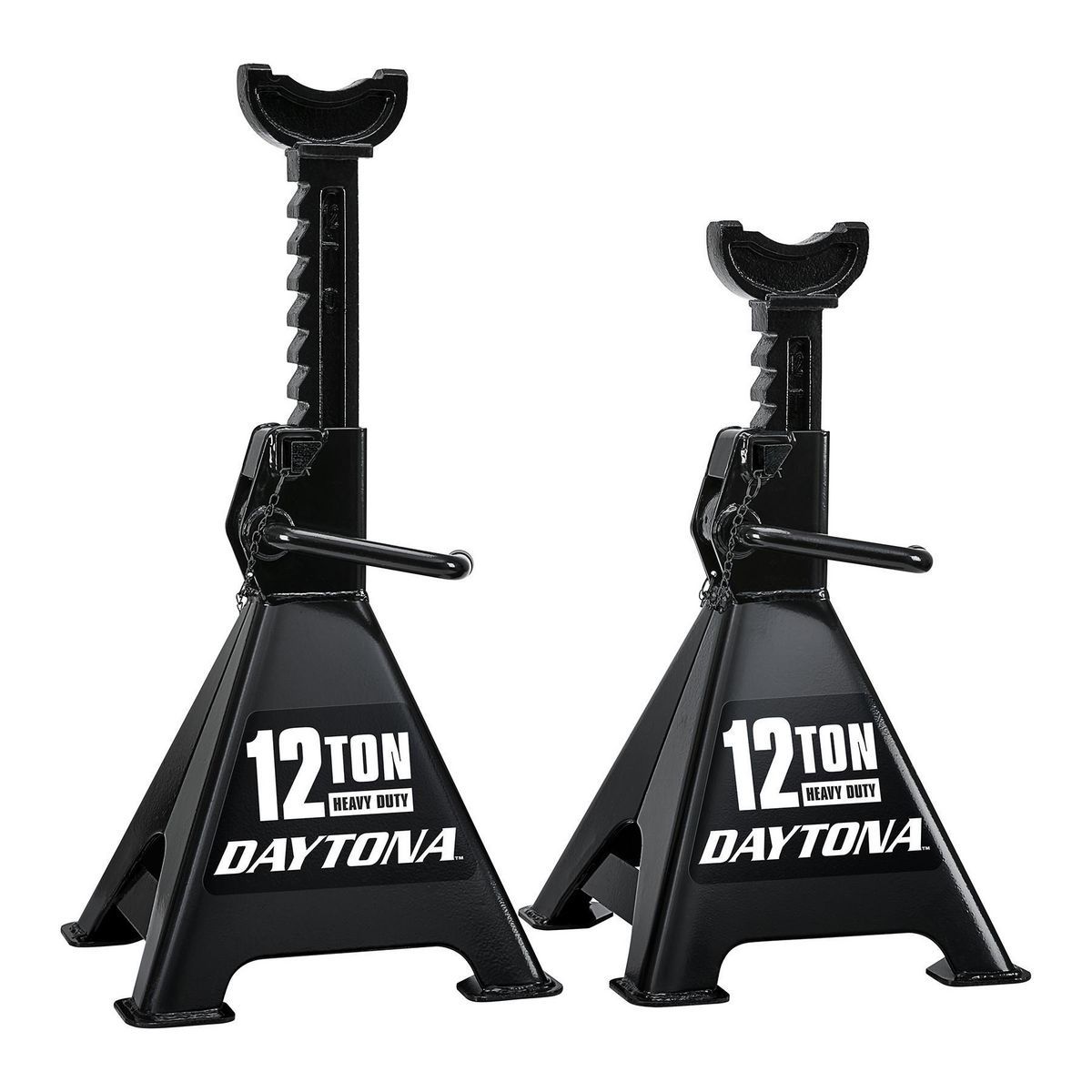 Soportes de gato con trinquete de servicio pesado de 12 toneladas Daytona, negro - 58341