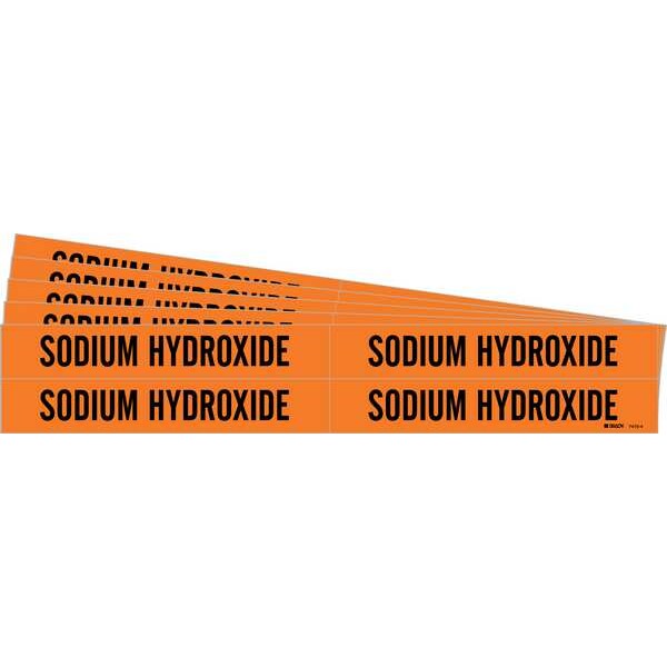 Brady Pipe Marker, Black, Sodium Hydroxide, PK5, 7410-4-PK - 7410-4-PK