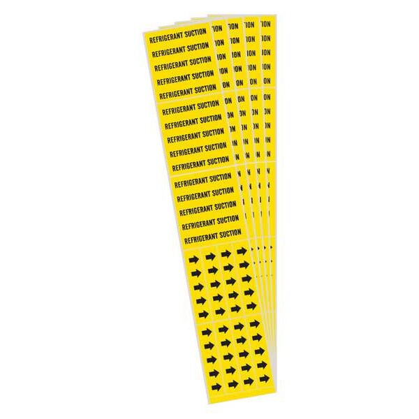 Brady Pipe Marker, Blck, Refrigerant Suction, PK5, 7236-3C-PK - 7236-3C-PK