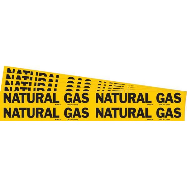 Brady Pipe Marker, Black, Natural Gas, PK5, 105805-PK - 105805-PK