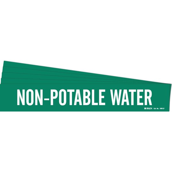 Brady NON-POTABLE WATER Pipe Marker Style 1HV Polyester WT on GN 1 per Card, 5 PK - 106127-PK