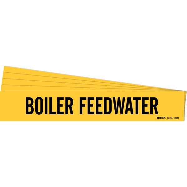 Brady BOILER FEEDWATER Pipe Marker Style 1 Black on Yellow 1 per Card, 5 PK - 105736-PK