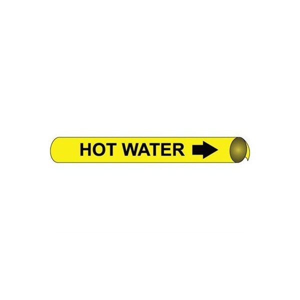 Nmc Pipemarker Strap-On, Hot Water B/Y, Fits, G4061 - G4061