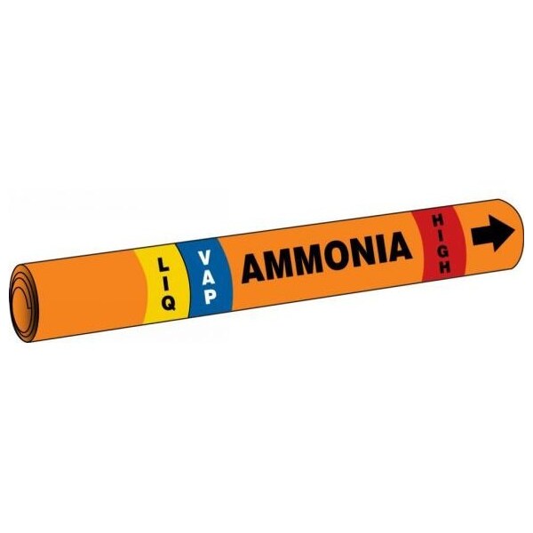 Accuform IIAR CLINGTITE AMMONIA PIPE MARKER RAT225J - RAT225J