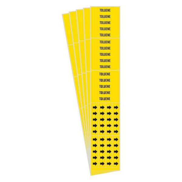 Brady Pipe Marker, Adhesive, Black, Toluene, PK5, 7284-3C-PK - 7284-3C-PK