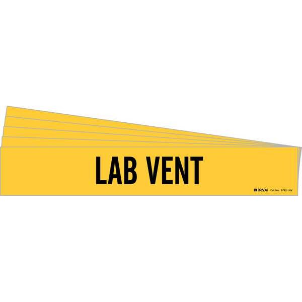 Brady Pipe Marker, Adhesive, Black, Lab Vent, PK5, 8792-1HV-PK - 8792-1HV-PK