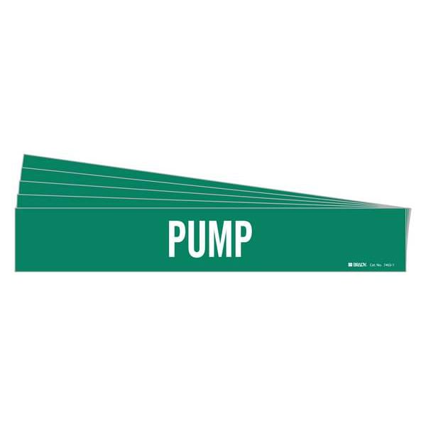 Brady Pipe Marker, Adhesive, White, Pump, PK5, 7402-1-PK - 7402-1-PK