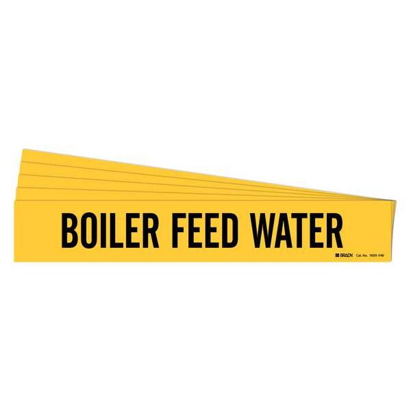 Brady Pipe Marker, Adhesive, 4"H, 24"W, Yellow, PK5, 7033-1HV-PK - 7033-1HV-PK