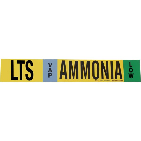 Brady Pipe Marker, Ammonia, 4 in H, 24 in W, 90456 - 90456