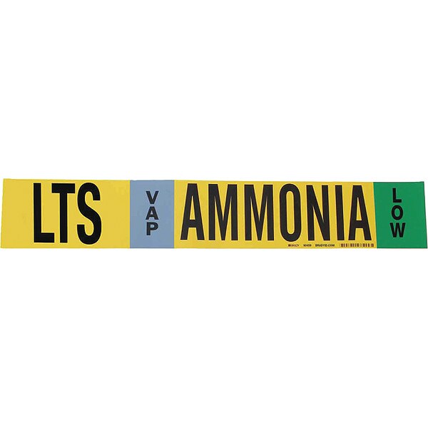 Brady Pipe Marker, Ammonia, 4 in H, 24 in W, 90456 - 90456
