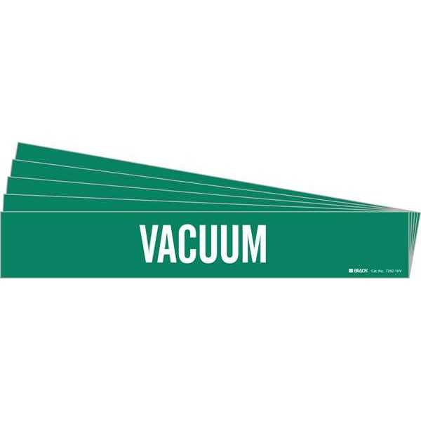 Brady Pipe Marker, Adhesive, White, Vacuum, PK5, 7292-1HV-PK - 7292-1HV-PK