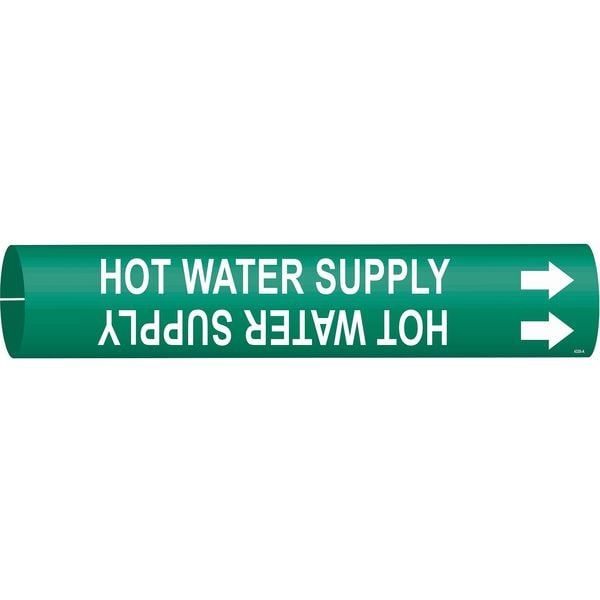 Brady Pipe Mrkr, Hot Water Supply, 3/4to1-3/8 In - 4338-A