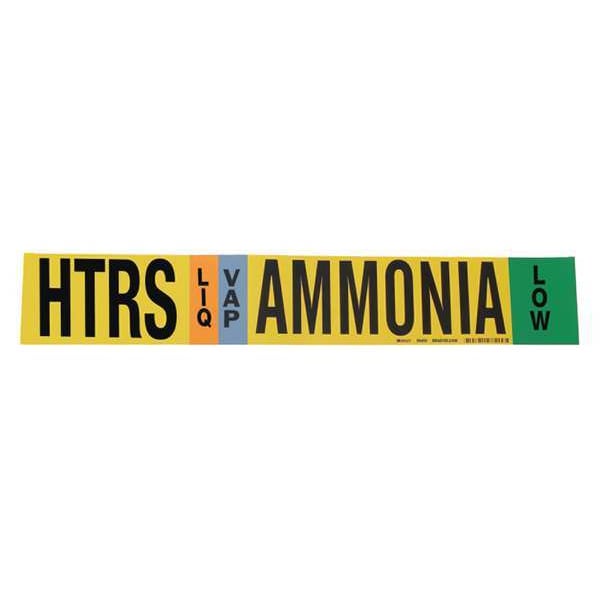 Brady Ammonia Pipe Marker, HTRS, 8In and Above, 90450 - 90450