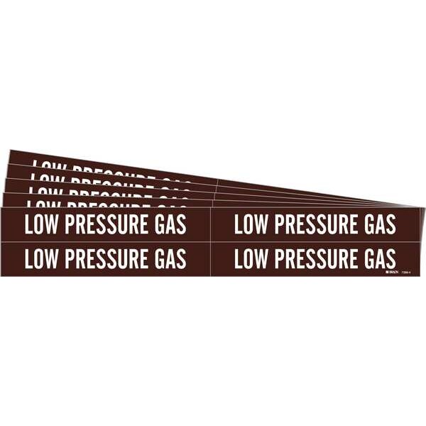 Brady Pipe Marker, White, Low Pressure Gas, PK5, 7388-4-PK - 7388-4-PK
