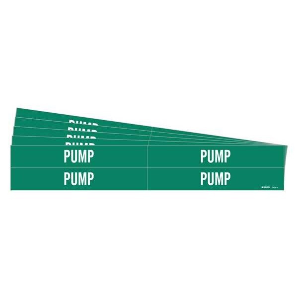 Brady Pipe Marker, Adhesive, White, Pump, PK5, 7402-4-PK - 7402-4-PK