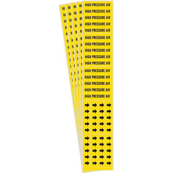 Brady Pipe Marker, Black, High Pressure Air, PK5, 7135-3C-PK - 7135-3C-PK