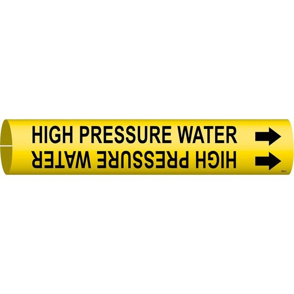 Brady Pipe Marker, High Pressure Water, Yellow, 4078-C - 4078-C