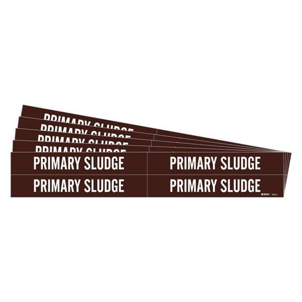Brady Pipe Marker, White, Primary Sludge, PK5, 7222-4-PK - 7222-4-PK
