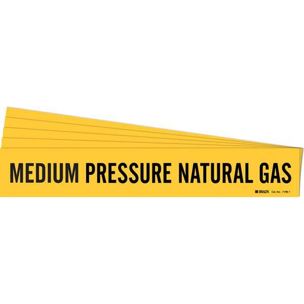 Brady Pipe Marker, Mid-Pressure Natural Gas, PK5, 7190-1-PK - 7190-1-PK