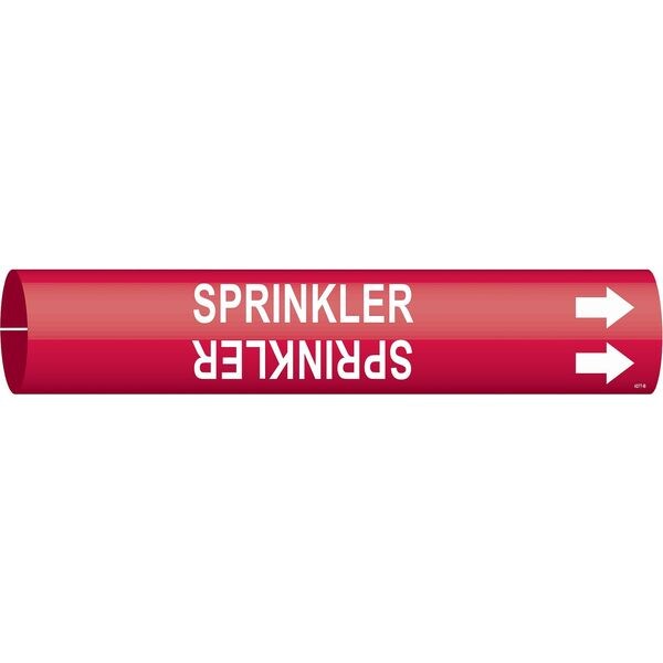 Brady Pipe Marker, Sprinkler, R, 1-1/2 to2-3/8 In - 4277-B