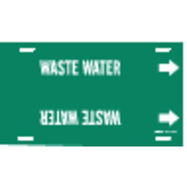 Brady Pipe Marker, Waste Water, Grn, 6 to7-7/8 In - 4153-F
