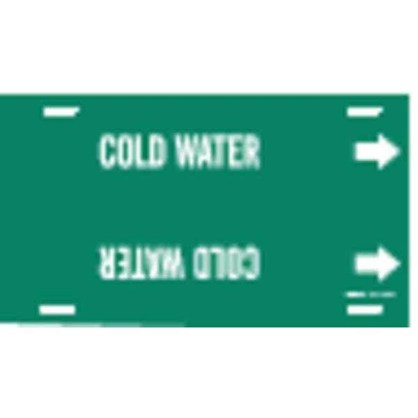 Brady Pipe Marker, Cold Water, Grn, 8 to 9-7/8 In - 4029-G