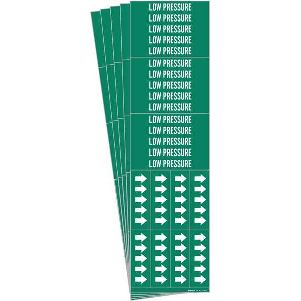 Brady Pipe Marker, White, Low Pressure, PK5, 7173-3C-PK - 7173-3C-PK