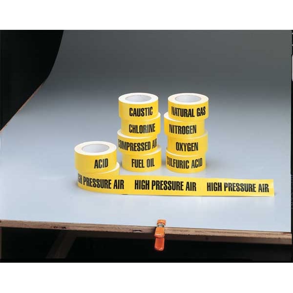 Harris Industries Pipe Marker, Fuel Oil, Yellow, 2X54FT FUEL OIL. - 2X90FT FUEL OIL