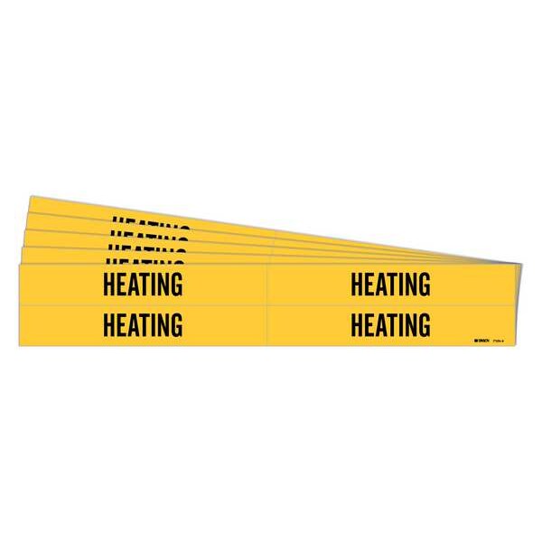 Brady Pipe Marker, Adhesive, Black, Heating, PK5, 7124-4-PK - 7124-4-PK