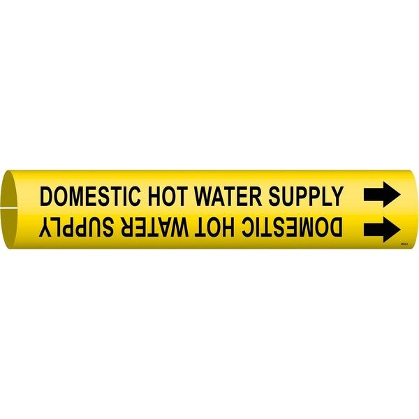 Brady Pipe Marker, Domestic Hot Water Supply, Y, 4053-C - 4053-C