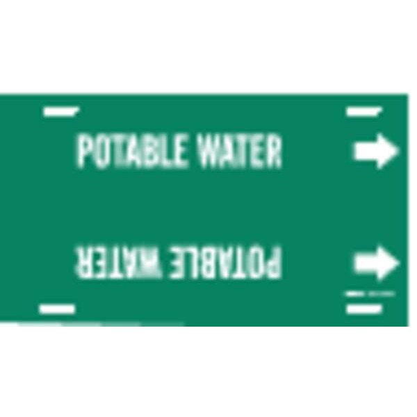 Brady Pipe Marker, Potable Water, Gn, 8to9-7/8 In - 4111-G