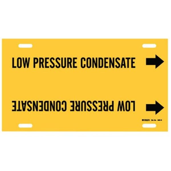 Brady Pipe Marker, Low Pressure Condensate, Yel, 4091-G - 4091-G
