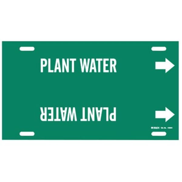 Brady Pipe Marker, Plant Water, Grn, 8 to9-7/8 In - 4109-G