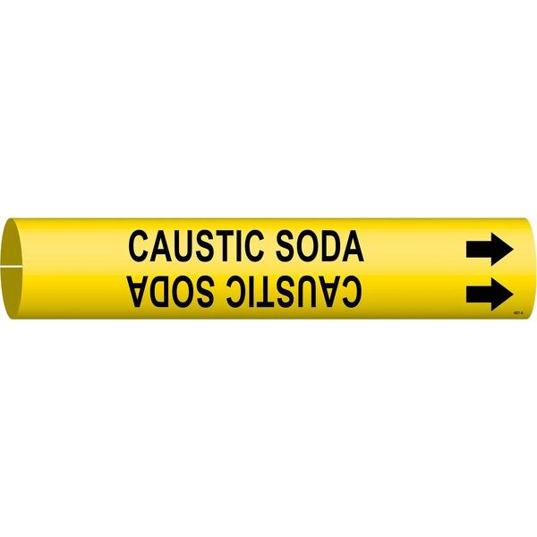 Brady Pipe Marker, Caustic Soda, Y, 3/4to1-3/8 In - 4021-A