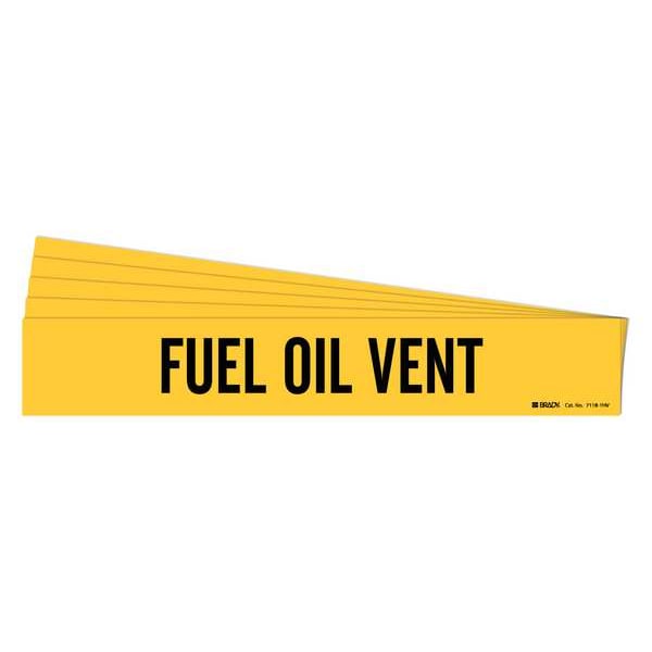 Brady Pipe Marker, Black, Fuel Oil Vent, PK5, 7118-1HV-PK - 7118-1HV-PK