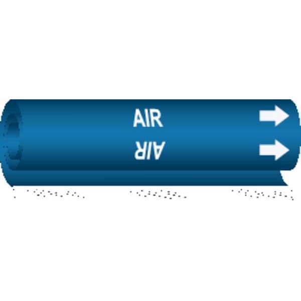 Brady Pipe Marker, Air, Blue, 1/2 to 1-3/8 In - 5625-O