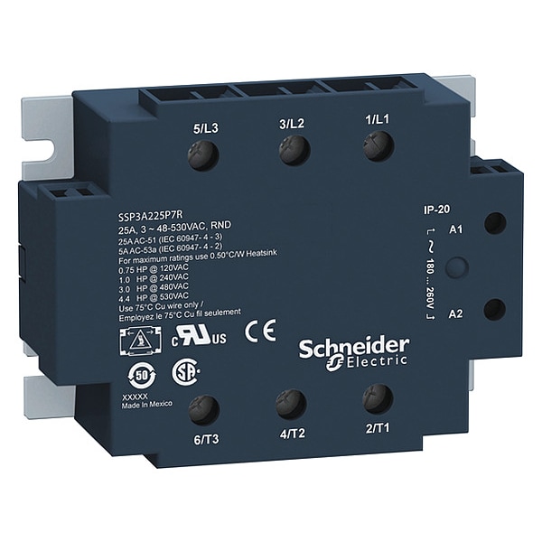 Relevador de estado sólido Schneider Electric, In4-32VDC, Out48-530VAC, SCR - SSP3A225BDR