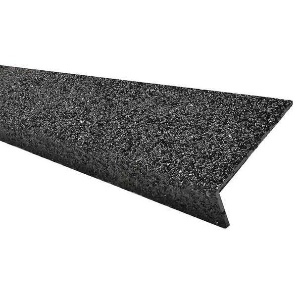 Sure-Foot FRP Stair Nosing, Black, 24in W, Fiberglass, 9N12003X002419H - 9N12003X002419H