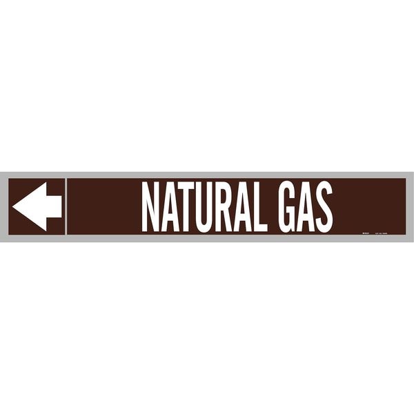 Brady Pipe Marker, Natural Gas, Wht Leg., 2in.H - 109491